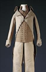 View of a coat, waistcoat and trousers worn by Louis XVII