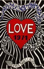 Carte "LOVE 1971" d'Yves Saint Laurent  © Paris Musées, Palais Galliera 