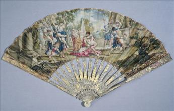 View of the folding fan, 'The Rape of the Sabines'