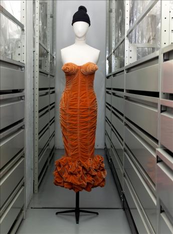 View of the 'Bombshell Breasts' dress, Jean Paul Gaultier